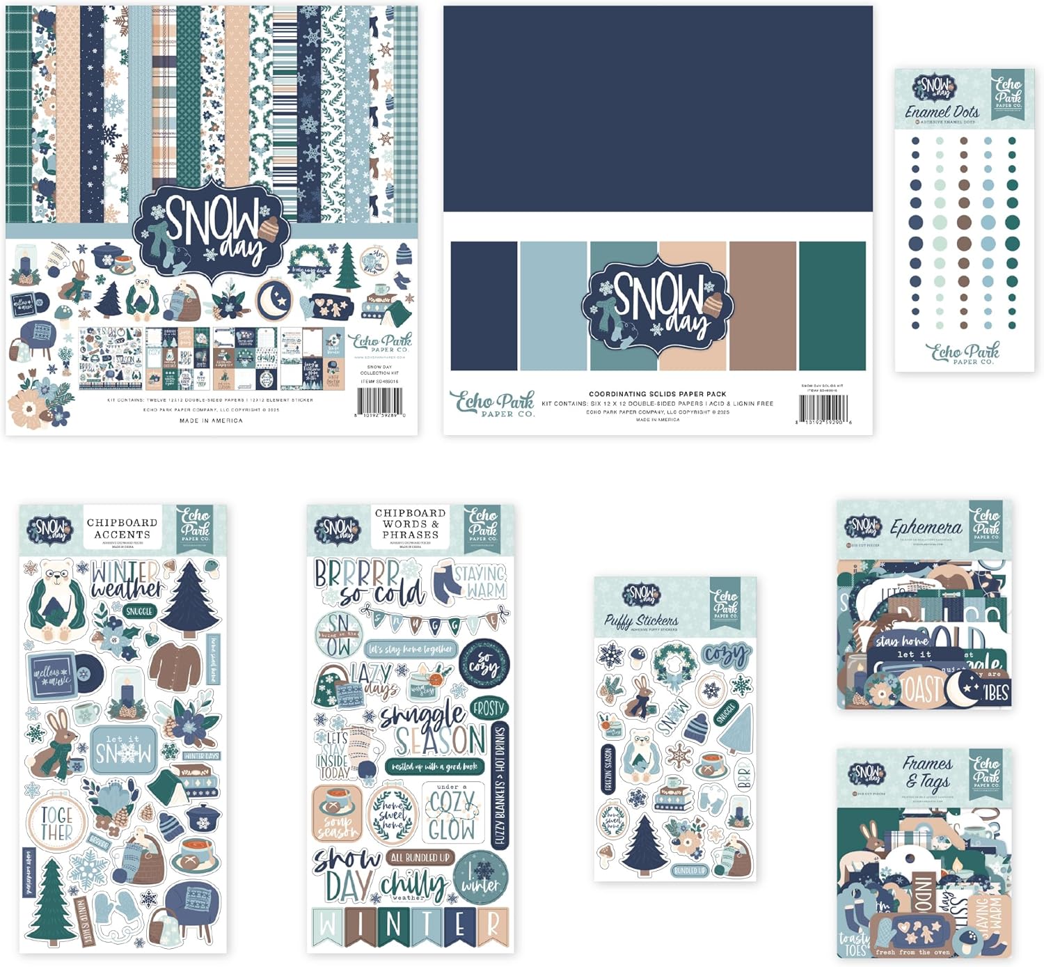 Echo Park Paper Snow Day Mega Bundle, Multi
