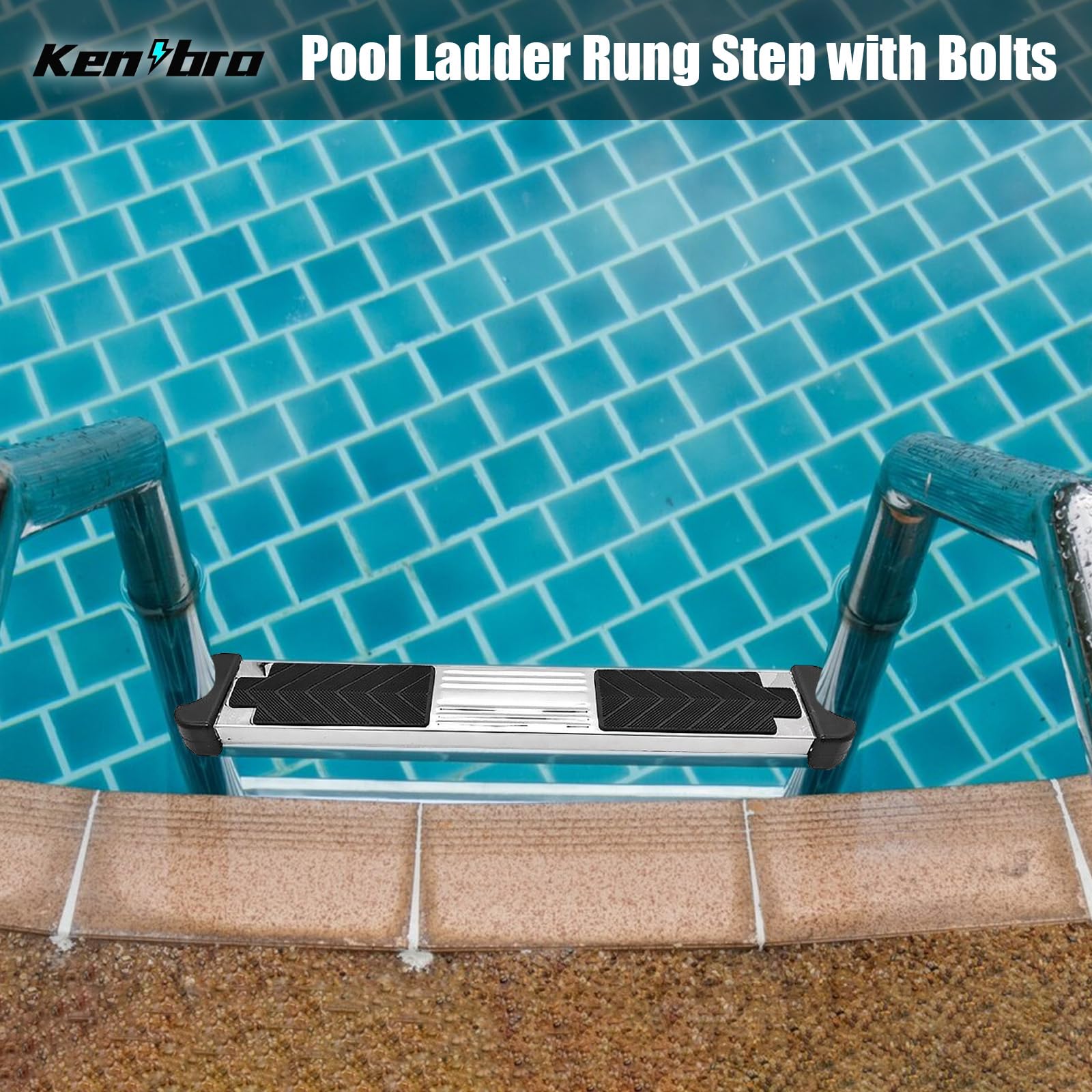 Scala di ricambio per piscina in acciaio inox 304, 50 x 7,5 x 2,5 cm