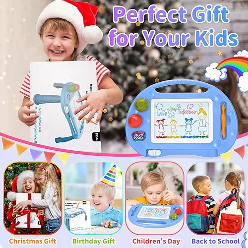 Miniatura 3 de Juguetes para niños pequeños, juguetes para niños de 1 a 2 años, tablero de dibujo magnético, tablero de garabatos borrable para niños, aprendizaje