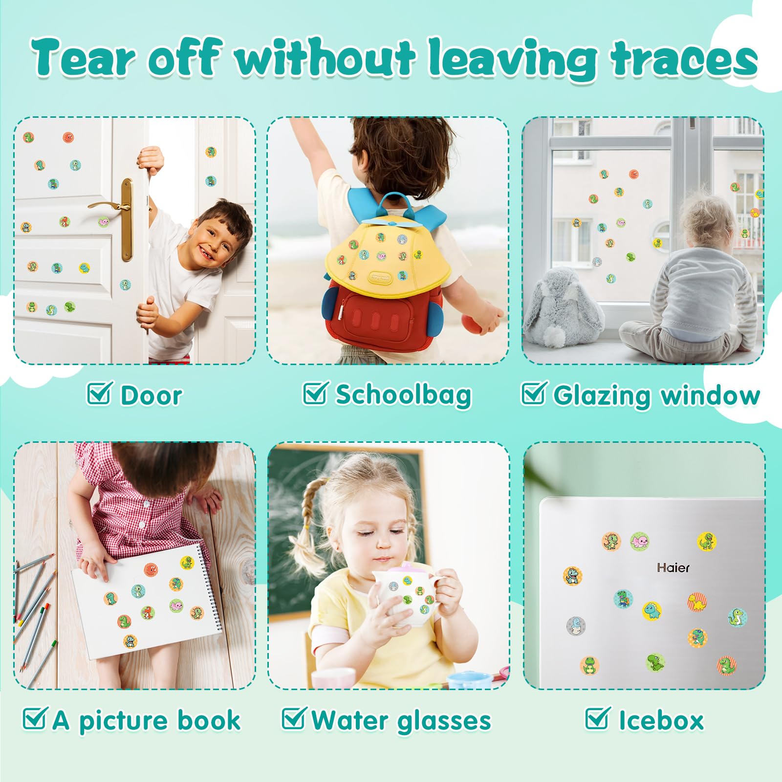 Fozcmisw Timbratore Di Adesivi | Blocco Attività 24 Pagine | 300 Adesivi| Giocattolo Da Viaggio Per Bambini A Partire Da 3 4 5 6 Anni | Giocattolo