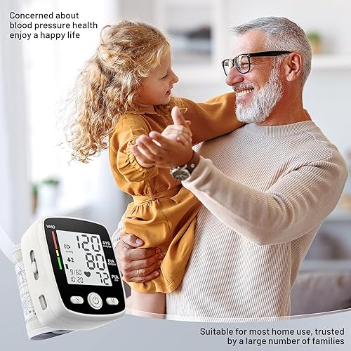 Miniatura 7 de Monitor de presión arterial digital de muñeca MBUPAI, máquina de BP automática con brazalete de BP, memoria para 2 usuarios y 180 lecturas, pantalla