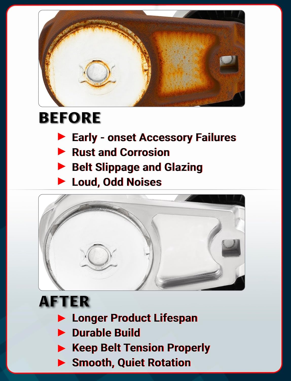 Belt Tensioner Serpentine Belt Tensioner - Compatible with 200, 300, Town & Country; Charger, Challenger, Durango, Grand Caravan, Journey; Grand Cherokee; 1500, ProMaster - Replaces 05184617AD.