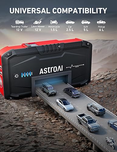 Miniatura 4 de AstroAI S8 Arrancador de Batería de Coche, Paquete de Arrancador de Batería de Puente de Coche para hasta 6.0L de Gasolina y 3.0L de Motores Diesel,