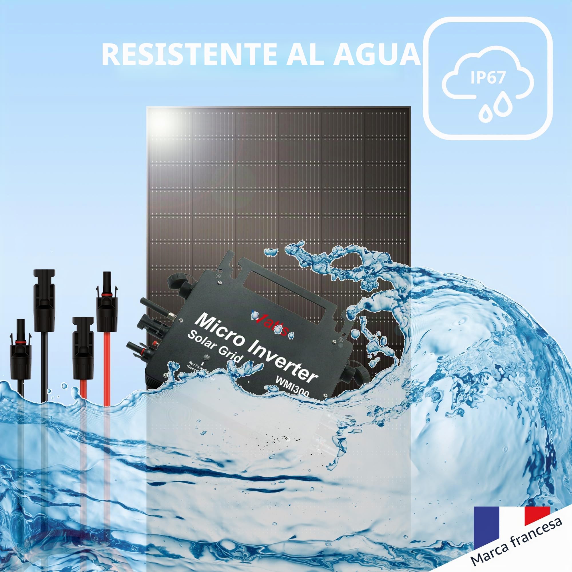 Wonder Full Energy – Kit Solar Completo Listo para conectar 300 W – Monocristalino, Alta eficiencia, IP67 – Instalación Sencilla – Apto para balcón, Jardines, Superficie de Pared, techos, etc. – Plug