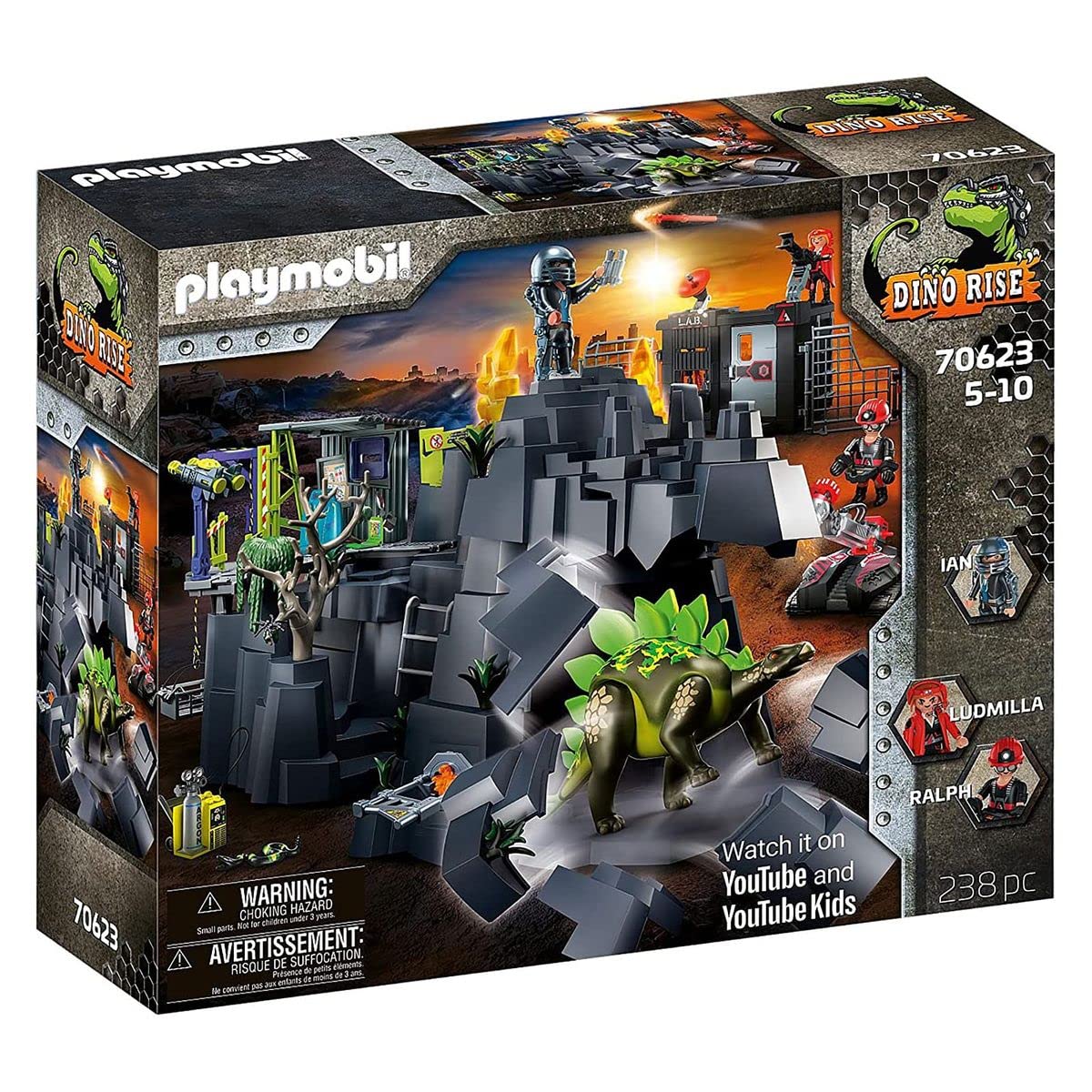 Playmobil Dino Rise Crystal Mine With Dinosaur 70623 - Action/Adventure Toy Set - 238 Pieces - Ages 5+