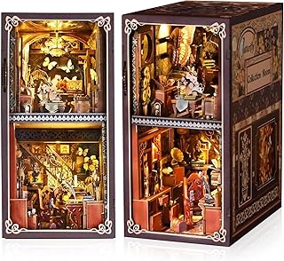 Book Nook Kit for Adults, Schmetterlingsbuchhandlung mit LED Licht, DIY Miniature House, 3D Wooden Puzzle Bookend, kreatives Bastelgeschenk für Erwachsene ab 14 Jahren