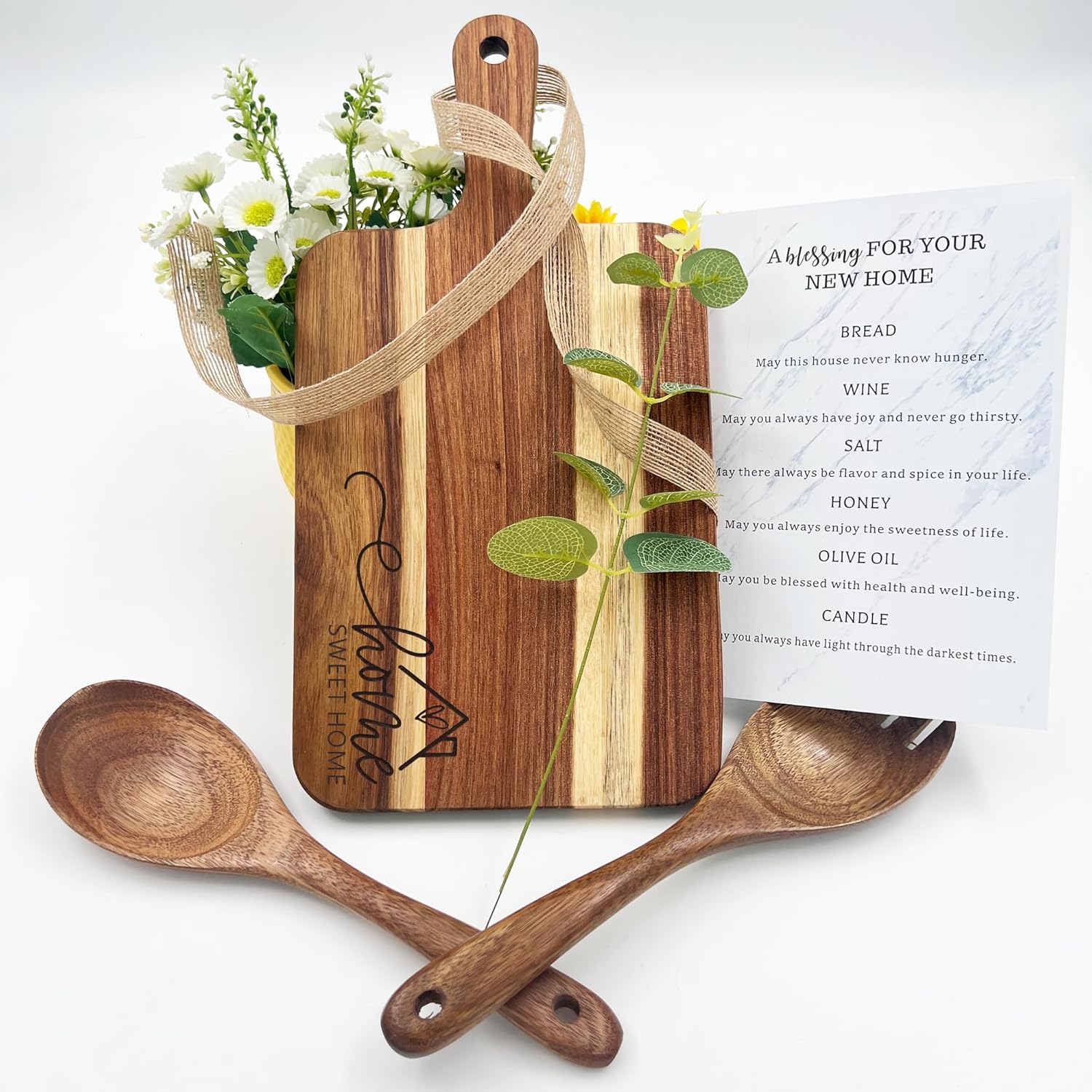 Engraved Cutting Board Housewarming Gifts New Home, New House Warming Gift for Homeowner, New House Gifts for Women Men Couple Neighbor (Home sweet home) - Image 2