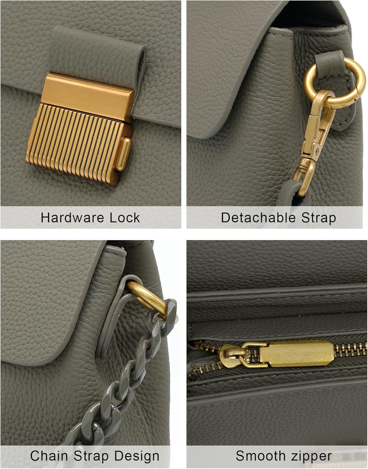 Genuine Leather Top Handle Handbag for Women Leather Crossbody Bag with Adjustable Strap Trendy Women Shoulder Bag - Image 5