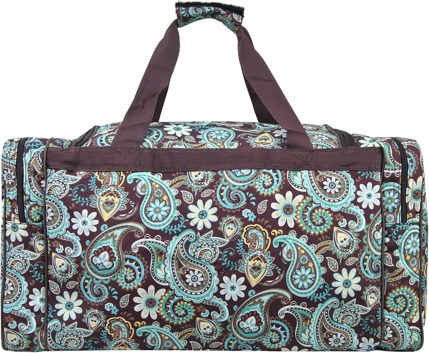 NGIL Canvas 23" inch Duffle Bag (Teal Paisley-Brown)