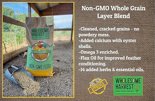 Miniatura 3 de Homestead Harvest Mezcla de capas de grano entero sin OMG 16% para gallinas ponedoras o patos 40 libras