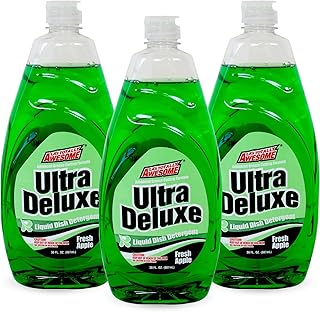 La's Totally Awesome Dish Soap Liquid – Fresh Apple Scent (30 fl oz, Pack of 3) – Grease-Fighting Dishwashing Liquid from Awesome Cleaner Brand