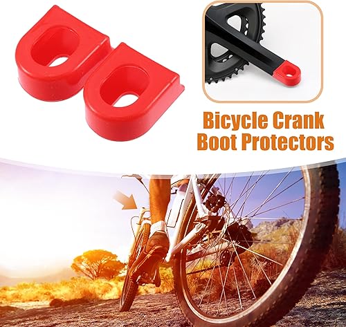 Miniatura 2 de X AUTOHAUX 2 piezas de silicona para bicicleta, protector de manivela para bicicleta de montaña, funda de gel, protección para brazo de manivela