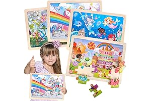 Jigsaw Puzzles for Kids Ages 3-5 - Educational Girl 3 Wooden Puzzles...