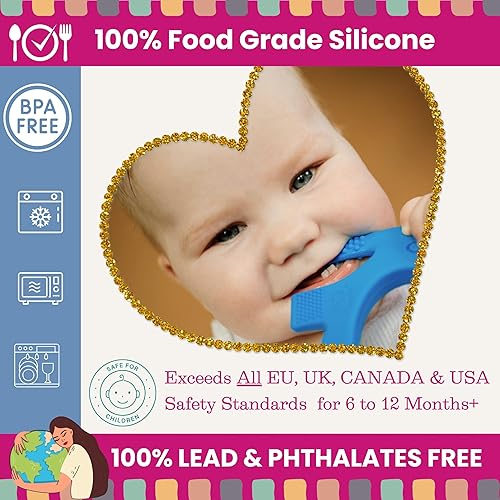 Miniatura 4 de Juguete de dentición para bebés de 6 a 12 meses  Baby Elefun 5X Alivio del dolor mordedor para niños  No más para mamá entrenador antimordeduras