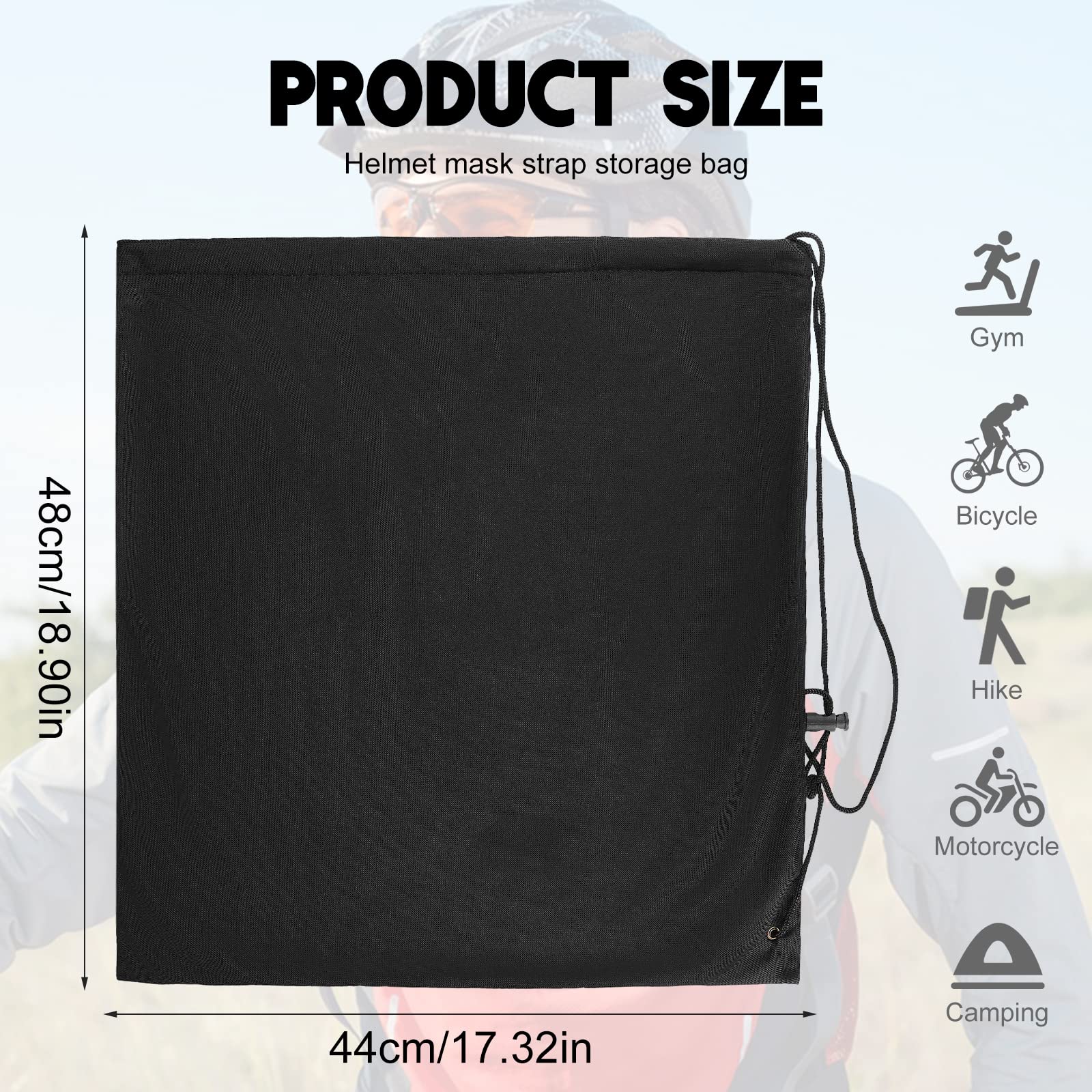 2 Bolsa Casco Moto, Bolsas para Casco, Funda para Casco, Bolsa Portátil para Casco de Motocicleta, Bolsas de Gimnasio para Montar, Ciclismo, Motociclismo, Entrenamiento