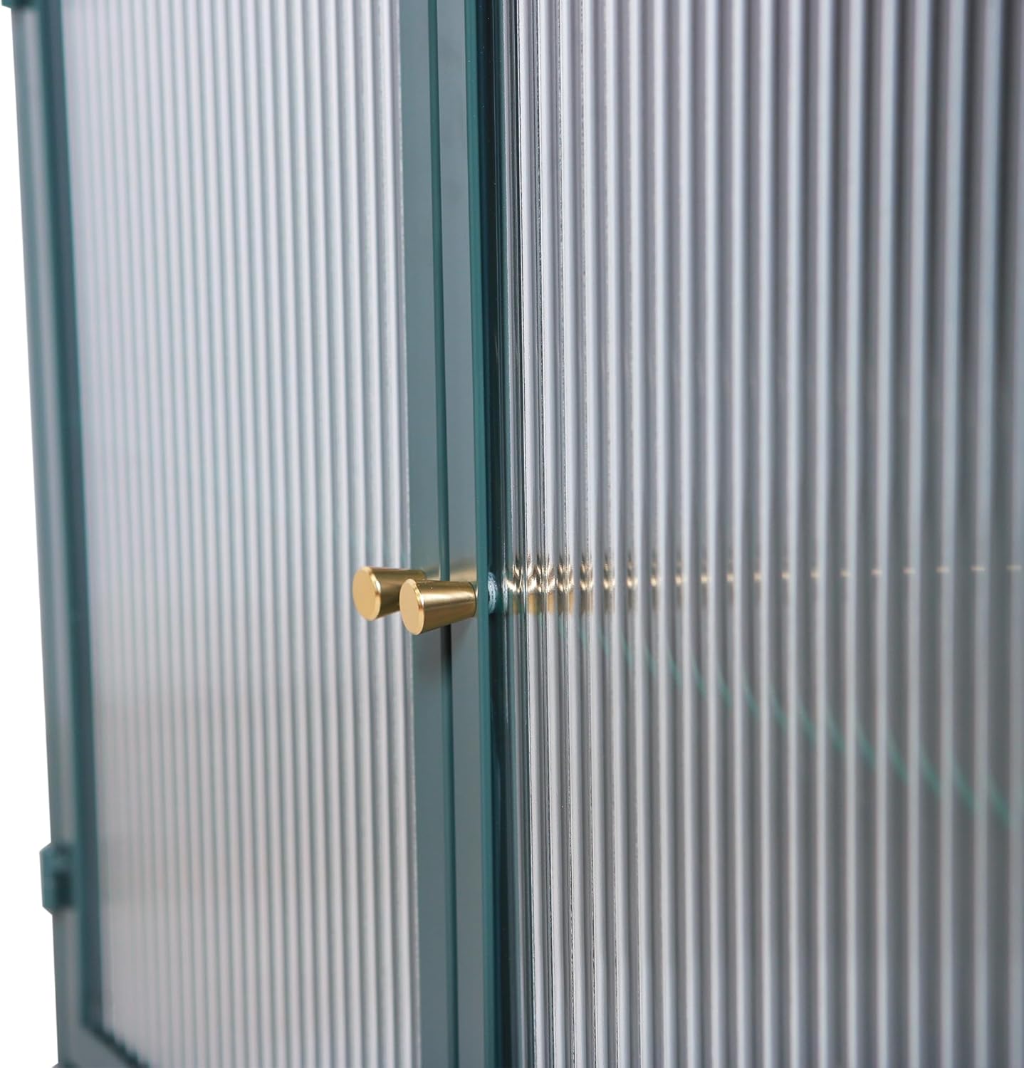 Modern Army Green 2-Door Wall-Mounted Metal Storage Cabinet with Stylish Tempered Glass Doors & Sturdy Steel Shelves - Perfect for Organizing Your Bathroom, Kitchen & More!