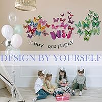 Vista 3 de Calcomanías 3D de mariposa, 24/48 unidades, para decoraciones de pared, fiestas, con imanes (morado, 24)