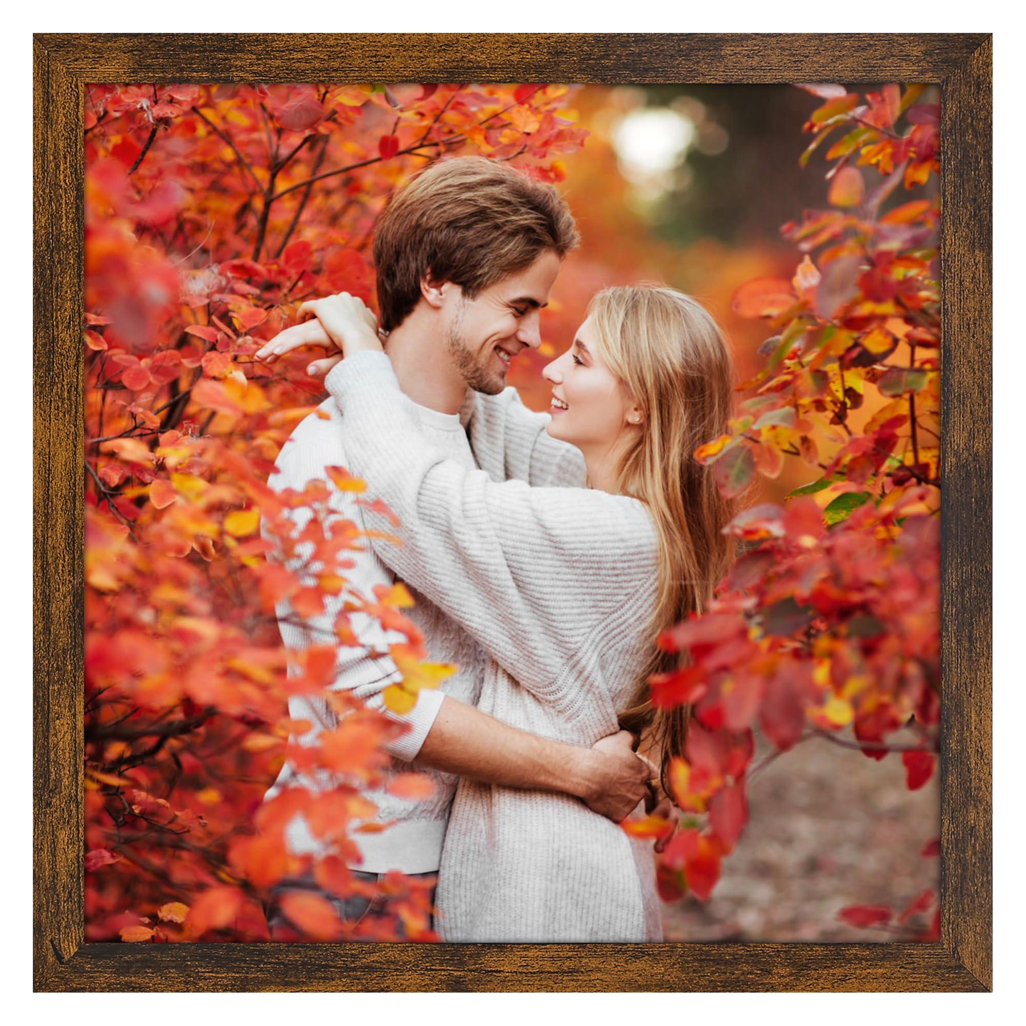Ditwis 8x8 Photo Frame Brown, Classic Square Picture Frame for Living Room, Bedroom and Office, Wall or Desktop Display, Vertical or Horizontal — image 1