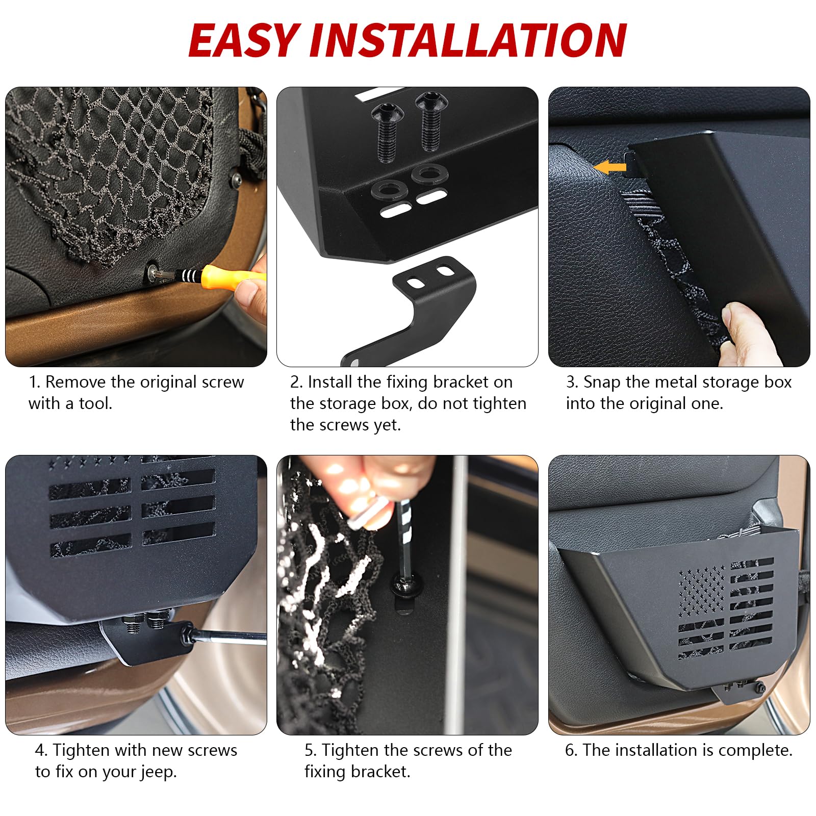 Aazon.co: JTYZS Etal Rear Door Storage Box Pockets For 2007-2018 - View #8