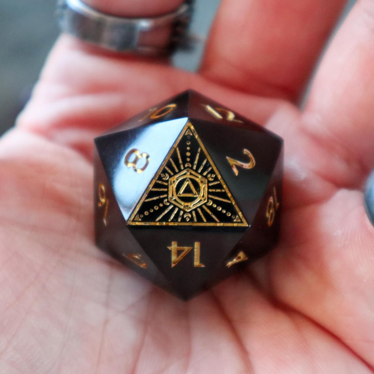 Ascendice - Floating Dice for D&D (All 3 Dice & A Matte Black Base)
