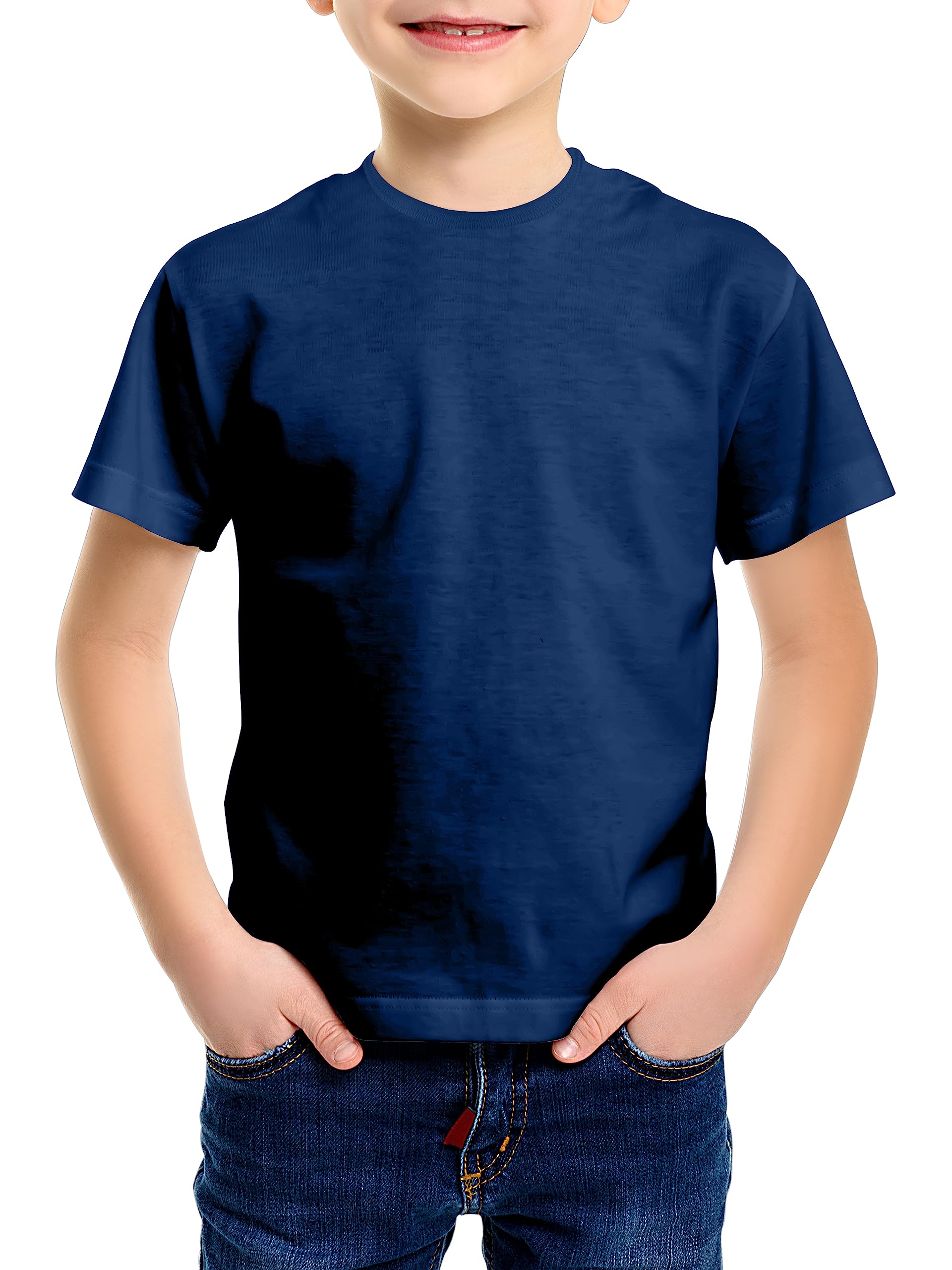 Love My Fashions® Kids Value Weight Rundhals-T-Shirt, einfarbig, kurzärmelig, lässige T-Shirts für Jungen, Baumwoll-Tops für Kinder