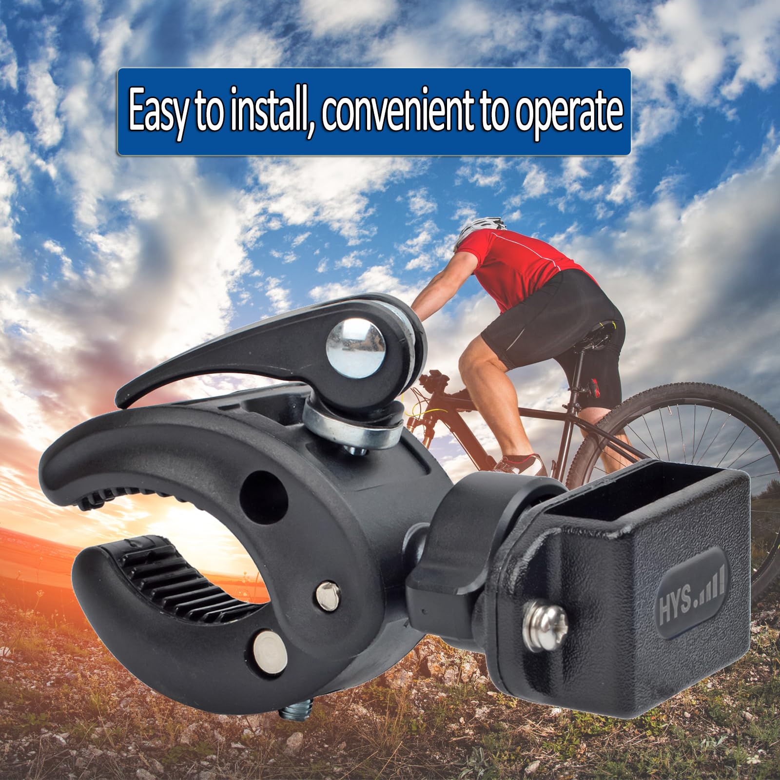 HYS Support pour Talkie-walkie de Moto, Support de Radio bidirectionnel pour vélo, Scooter, Pince Radio Portable Compatible avec Motorola Talkabout Cobra Midland Icom (Z-1)