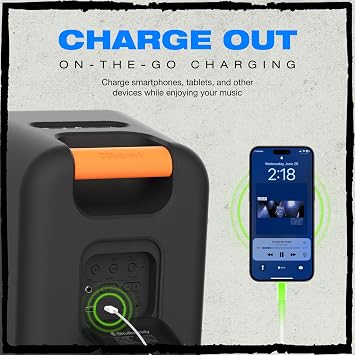 Skullcandy Stomp XL Bluetooth Speaker IPX7 Waterproof Wireless Portable Speaker, with LED Lightshow & Strobe Modes, 12 Hour Battery, Multi-Link, USB-C & USB-A Output Charging (Stomp XL, Black)
