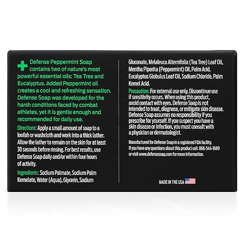 Miniatura 8 de Defense Soap Barra de menta de 42 onzas paquete de 2  Aceite de árbol de té de grado farmacéutico 100 natural y herbario fabricado en Estados Unidos