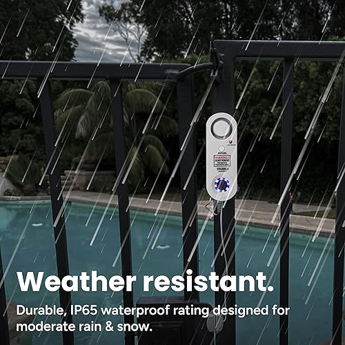 Miniatura 6 de TECHKO Alarma estroboscópica segura para piscina para niños, mascotas, certificación ETL UL 2017, resistente a la intemperie interiorexterior, luces