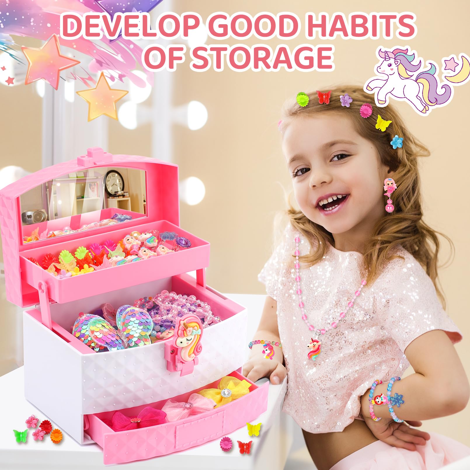 Amazon.com: Kids Jewelry for Girls, 68Pcs Toddler Jewelry Toys