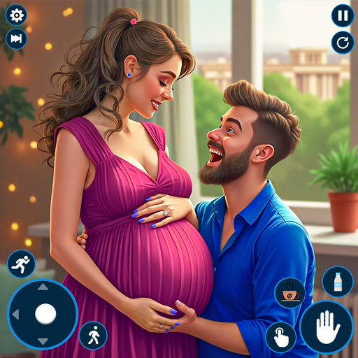 Virtuelle Familie für schwangere Mütter, lustige Schwangerschaftsspiele für Neugeborene