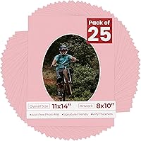 Vista 114 de Tapete de 11 x 14 pulgadas, corte biselado para fotos de 8 x 10 pulgadas, diseño de ante beige precortado, apertura de tablero ovalado, sin ácidos