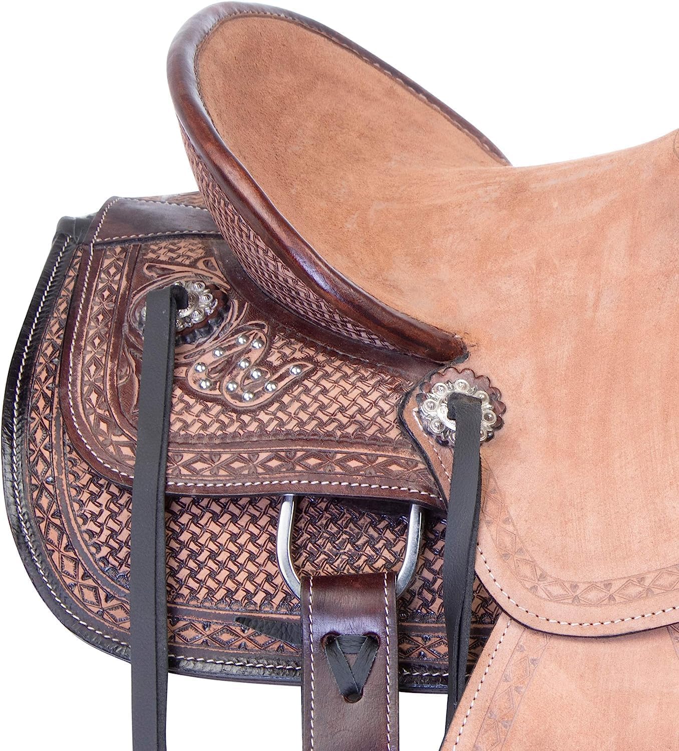 Kids Western Saddle TACK - Juego de tachuelas de cuero con herramientas para montar a caballo de caballos, tamaño de caballo de 10 pulgadas, 11 pulgadas, 12 pulgadas y 13 pulgadas