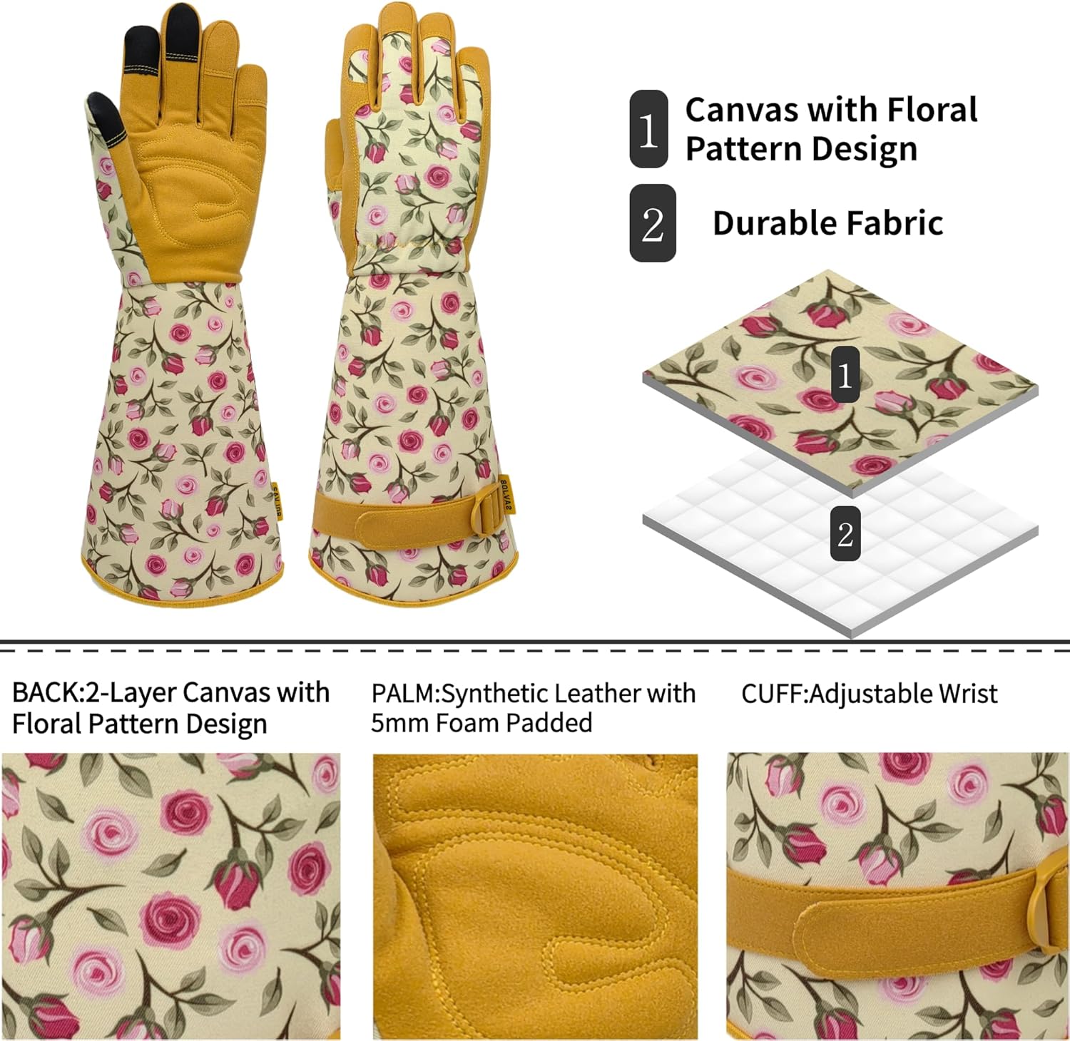 Thorn-proof Gardening and Garden Gloves,Durable Long Rose Yard Work Glove,Gifts for Men Women,Touchscreen - Image 2