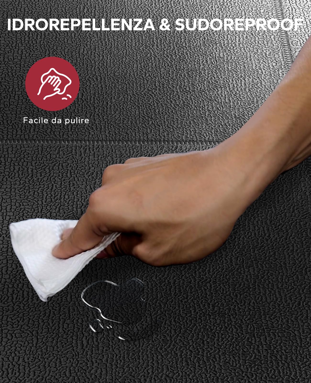 HAPBEAR Tappetino per Attrezzi per Esercizi-152×76cm/ 183×92cm/ 213×92cm×6mm, Tappetino per Panca Pesi ad Alta Densità Tappetino per Attrezzi da Palestra