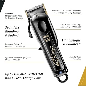 Wahl Professional 5 Star Magic Clip Cordless Clipper, Stagger-Tooth Blade