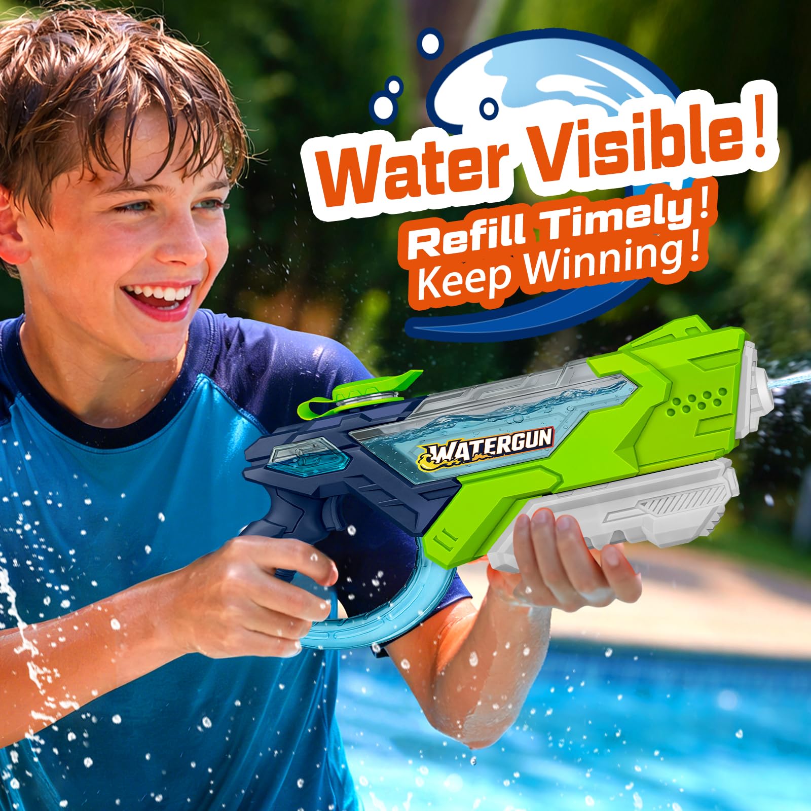 Pistola ad acqua per bambini adulti, 9686, confezione da 3