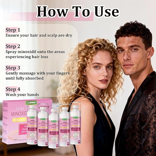 Miniatura 4 de Spray de minoxidil al 5% para el crecimiento del cabello de las mujeres, paquete de 5 (16.9 onzas), tratamiento de crecimiento del cabello con