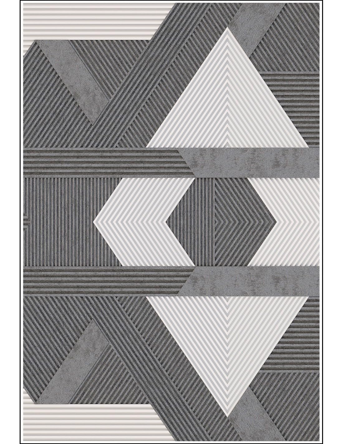 Tapis de salon gris Zino Mani Textile 80x150cm tapis rectangulaire
