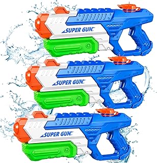 3 Pack Water Guns for Kids Adults, 600cc High Capacity Super Squirt Soaker | 30 Feet Long Range Shooting, Pump Action Water Gun Blaster, Outdoor Summer Pool Beach Water Fighting Toys for Kids and Adults