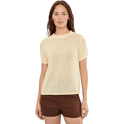 525 america Faye Rolled Edge Sweater Tee lemon icing