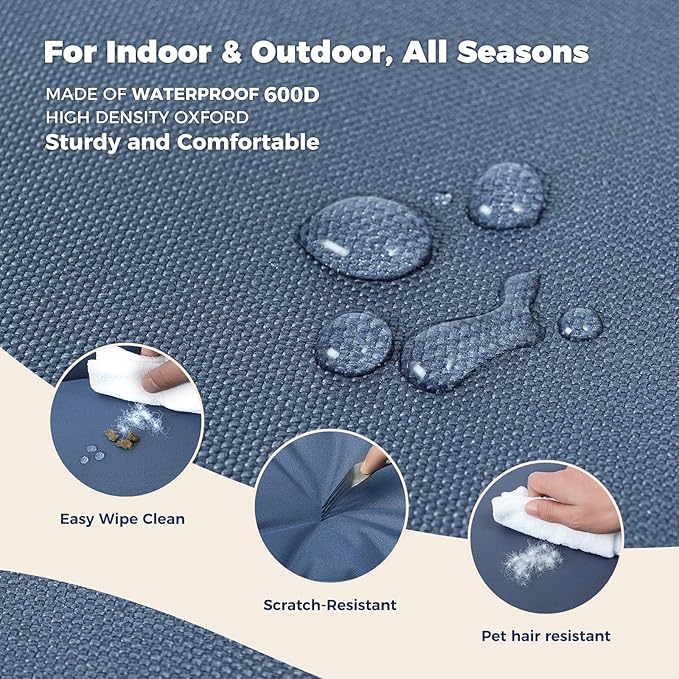 Cama para Perro Grande Rectangular Impermeable con Bordes Lavable miniatura 2