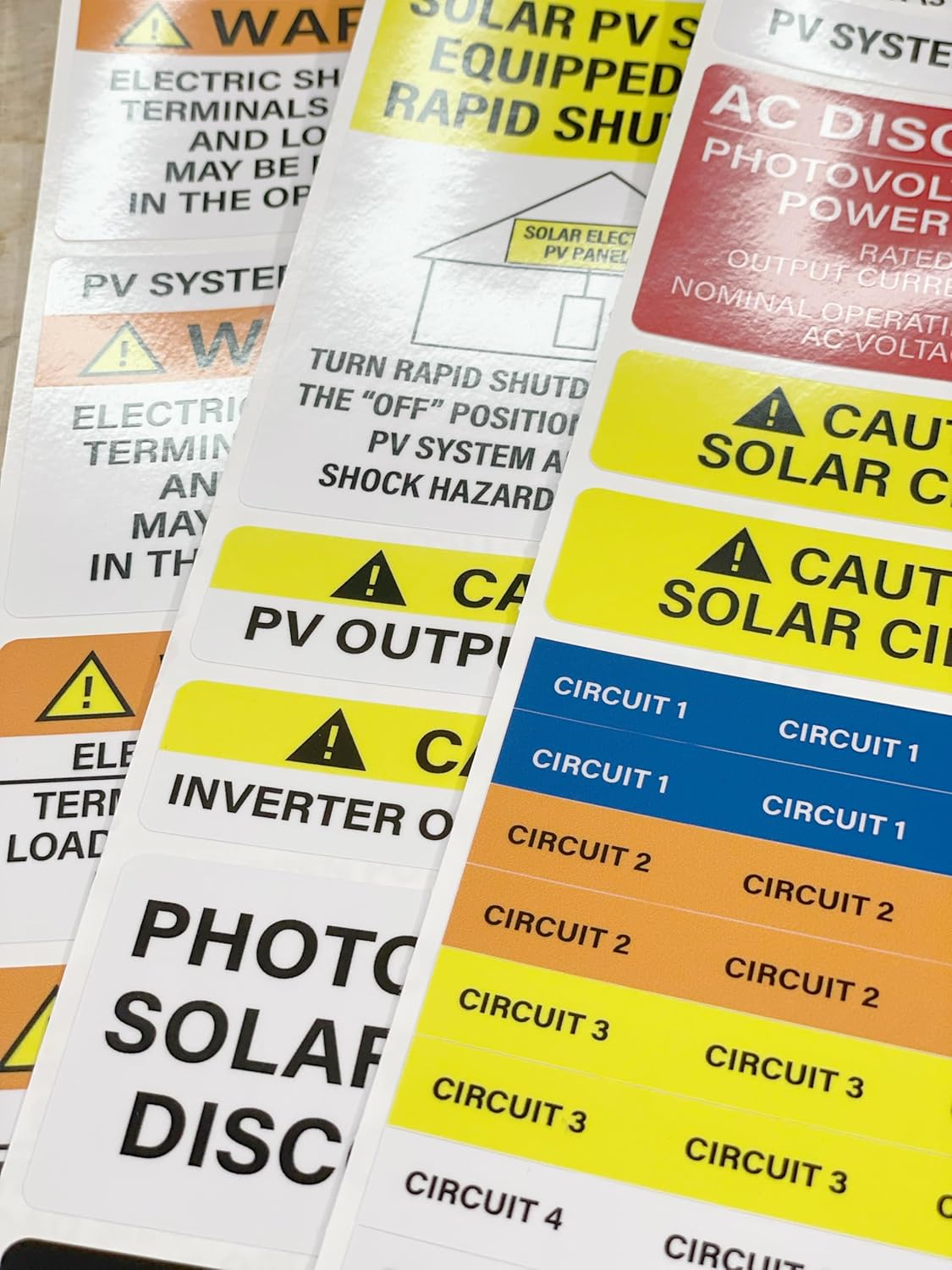 Solar System Project Kit – 88 Vinyl Stickers for Breaker Panels | Weatherproof Circuit Breaker Labels | NEC 2017 & 2020 Code Compliant | Made in USA | Fast Solar Signs