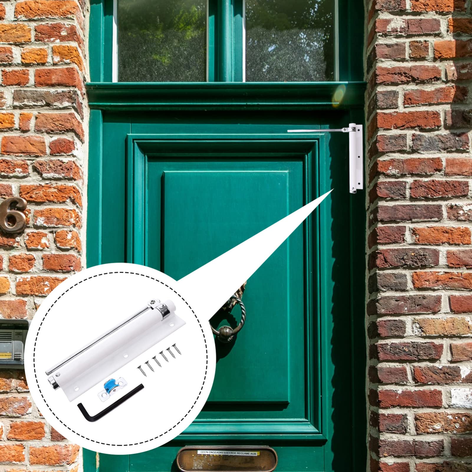 Automatyczne samozamykacze, czujniki do drzwi z wielofunkcyjną bramą Automatyczne samozamykacze do drzwi, sprężynowe samozamykacze, hydrauliczne sprężynowe samozamykacze, 2 szt. Samozamykacze Stopka d