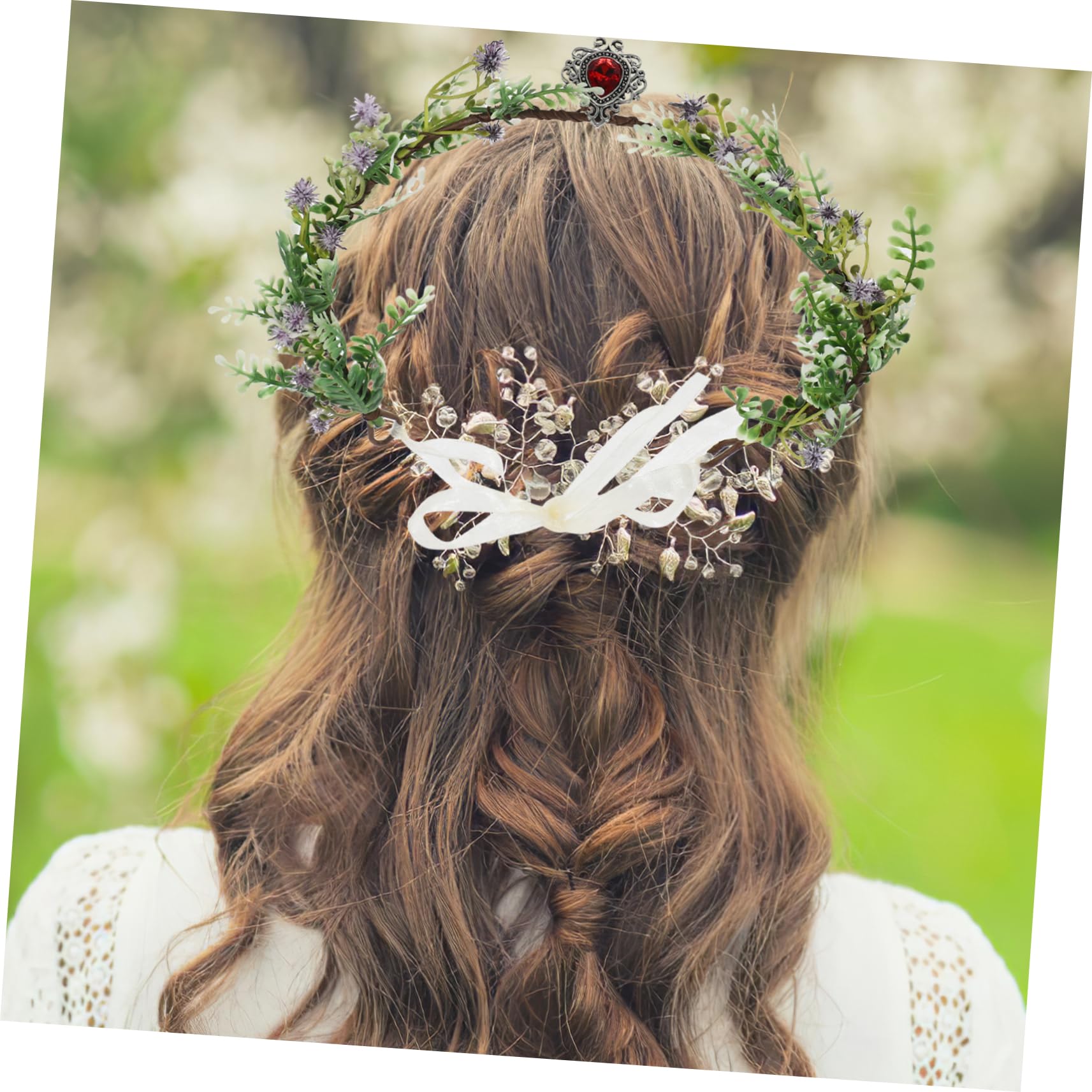 VICASKY 4 Pezzi Decorativa per Fascia Sposa con Fiori Artigianali e Accessorio per Matrimonio Cerchietto per Ragazze e Feste