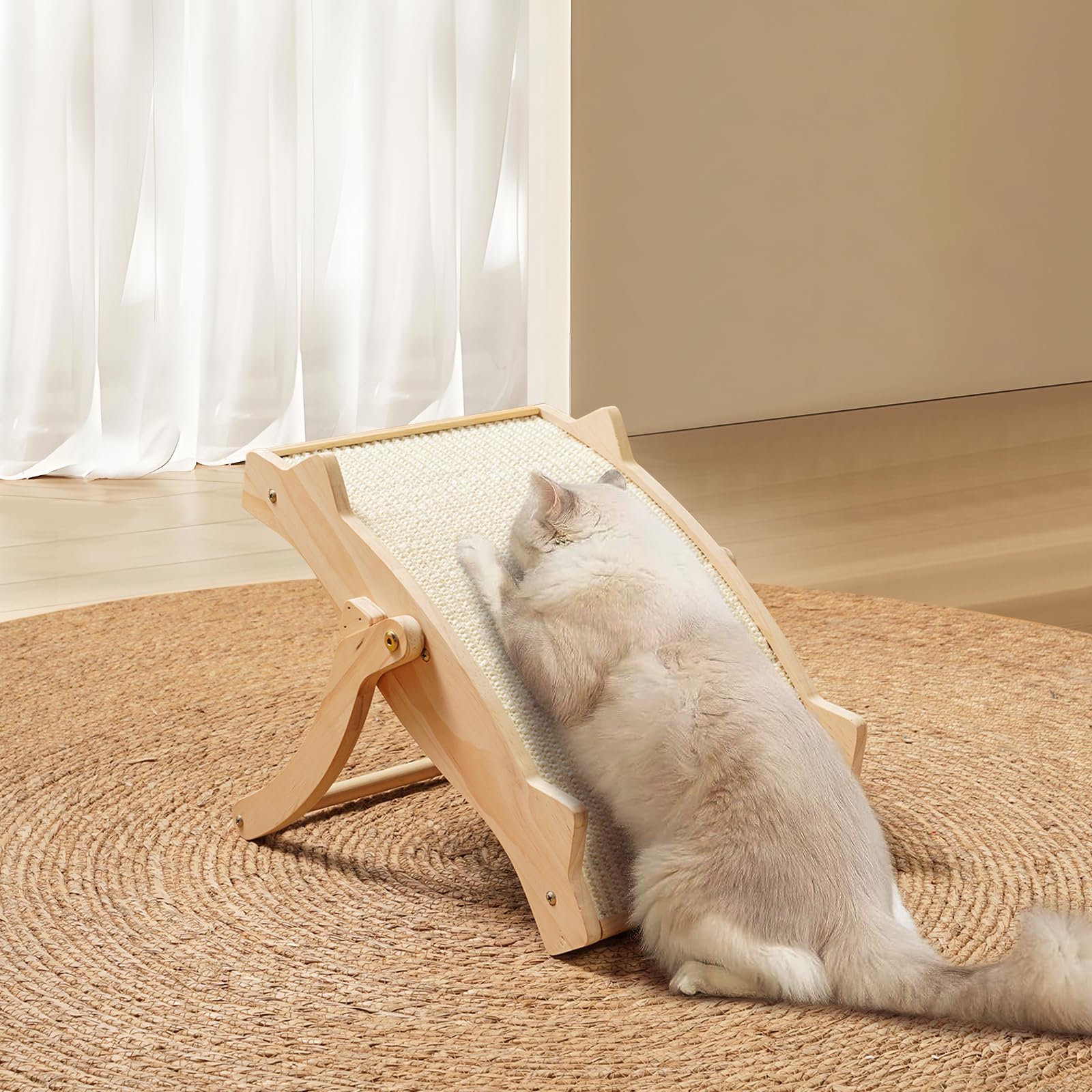 3-in-1 Sisal Cat Scratchers for Indoor Cats - Vertical Cat Scratcher Reversible, Transformable, and Durable Cat Scratch Pad by MEOWMIST