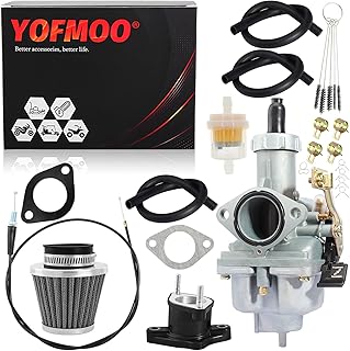YOFMOO PZ27 Carburetor + Air filter fits 4-stroke CG 125cc 150cc 200cc 250cc ATV Go Kart Dirt Bike Taotao Sunl Buyang Coolsport Lifan Kazuma Zongshen Chinese Cable Choke 27mm Carb