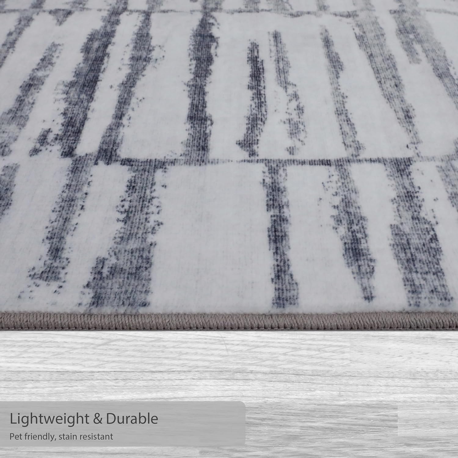 Jean Pierre New York Grey Enderlin Stripe Dream Mink Printed Chenille 2' x 8' Non Skid & Machine Washable Runner Rug