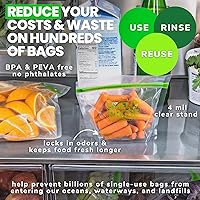 Vista 5 de Smelly Proof 10 bolsas reutilizables para almacenamiento de alimentos, bolsas reutilizables para congelador, bolsas reutilizables para aperitivos