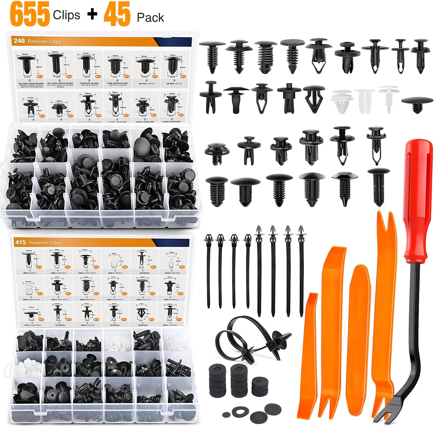 GOOACC Car Push Retainer Clips Assortment (700Pcs) 30 sizes